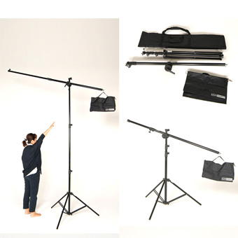 撮影機材　ブーム横棒(大)120cm-210cm+スタンド 108-284cm